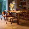 Silla de Comedor Hiroshima con Reposabrazos de Madera Maciza, Nogal Negro Norteamericano, Respaldo de Madera Natural Estilo Japonés Sencillo, Silla de Estudio Doméstica con Ensambles de Mortaja y Espiga