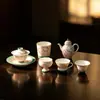 Colección Mojing Jade Arcilla Teñida Amapola Morada, Juego de Té para el Hogar Arita Ware Pintado a Mano, Juego de Té Kung Fu, Tetera, Gaiwan, Taza de Té