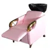 Cama de Champú de Lujo Celebratoria de Internet Especial para Salón de Belleza Cerámica Lavabo Profundo Semi-reclinable Cama de Agua Cama de Champú para Salón de Belleza