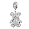 Colgantes de Acero Inoxidable Transfronterizos de Animales, Elementos Lindos de Oso y Delfín, Diseño Incrustado de Diamantes, Accesorios de Colgantes Personalizados para DIY