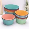 Cuenco para cereales de paja de trigo transfronterizo, cuenco de arroz para el hogar, cuenco de frutas con patrón vertical creativo, cuenco nórdico para ensalada y fideos instantáneos