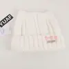 Gorro de punto 3D con estampado floral y orejas de gato lindas para otoño e invierno para mujer, gorro tipo beanie pullover de estilo coreano, versátil y con forro polar para abrigarse