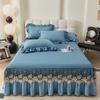 Falda de cama de princesa con encaje lijado, suave y agradable para la piel, de Amazon transfronteriza, colcha doble, falda de cama antideslizante, venta al por mayor