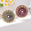 Broche de Girasol Retro Aleación Ropa de Mujer Corsage Decorativo Incrustado con Pedrería Pines Fijos Accesorios