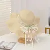 Chapéu de Palha Tulipa de Renda de Verão para Mulheres com Aba Larga, Proteção Solar, Chapéu de Sol para Férias na Praia, Cobertura Facial, Chapéu de Sol Emagrecedor