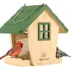 Comedero de madera para pájaros para exteriores parque patio comedero para pájaros gorriones madera maciza nido para pájaros jaula para pájaros comedero para pájaros