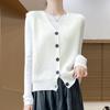 Chaleco Cárdigan de Lana con Cuello en V para Mujer Otoño e Invierno Nuevo Chaleco Versátil Prendas de Punto de Cachemira Top Holgado en Capas