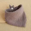 Toalla triangular de color liso, cuatro capas de algodón puro, babero para bebé recién nacido, babero de alimentación para bebé, paño suave para eructar de bebé