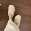 Zapatos Peludos Estilo Coreano para Mujer 2026 Invierno Nuevos Suela Gruesa Slip-on Hada Más Terciopelo Zapatos Birkenstock Pantuflas Cálidas de Algodón