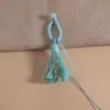 Colgante de Hilo de Algodón con Borla Retorcida a Mano Estilo Xizang, Accesorio de Regalo Cultural y Creativo de Brocado Song, Lanyard para Llavero DIY