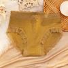 Roupa íntima feminina de cintura média alta, alta elasticidade, cobre o quadril, com fundo antibacteriano de algodão para meninas, Roupa íntima de renda respirável de algodão para mulheres