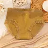 Ropa interior para niñas, Algodón puro en la entrepierna para mujer, Antibacteriana, Verano, Sin costuras, Braguitas de encaje de cintura media para mujer, Finas, Sin costuras, Transpirables