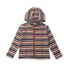 Jaqueta Cardigan com Capuz Listrada Estilo Coreano para Meninas Estilo Primavera/Outono 2026 Nova Chegada Moda Infantil Top Estiloso para Meninas