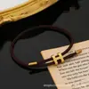 Pulsera de Cable de Acero con Hebilla en Forma de I de Gran Venta Pulsera de Cable de Oro Duro 3D Pulsera de Acero de Titanio Ajustable Impermeable y Resistente al Sudor Versátil