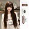 Koni Peluca Set Completo Cabeza Mujeres Negro Largo Liso Lolita Natural Diario Blanqueador Esponjosa Realista Gorra Completa Estilo Peluca
