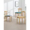 Silla de Comedor para Uso Doméstico, Estilo Nórdico con Respaldo, Taburete para Escritorio, Dormitorio Minimalista Moderno, Silla de Cuerno de Imitación de Madera Maciza y Arte de Hierro de Lujo Ligero para Mujeres
