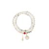 Pulseira de Cristal Esmeralda Tianshan Pedra Natural Fivela Ping An Pulseira Feminina Luxo Leve Nicho Exquisite Novo Estilo Chinês Pulseira Guofeng