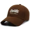Sombrero de Sol de Borde Ancho Bordado con Letras Street Casual para Mujer, Gorra de Béisbol Versátil para Adelgazar la Cara