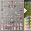 Adesivos de Unha Artística com Padrão de Coração Estilo Hot Girl, Adesivos de Unha Tridimensionais Estrela de Cinco Pontas Colorida Laço, Modelo Sl