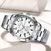 Reloj de Pulsera de Negocios Serie Amanecer, Reloj de Cuarzo Impermeable Luminoso 027B, Reloj Deportivo para Hombre de Tres Ojos Decorativo al por Mayor