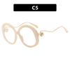 Gafas redondas de metal con montura grande, nuevas gafas de moda 2025 con espejo plano, personalizadas, estilo retro con perla antiazul.