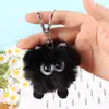 Chaveiro de Carro Super Fofo de Pelúcia Falsa de Coelho Pingente Bola de Pelúcia com Olhos de Estrela Brinquedo Decoração de Mochila