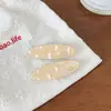 Parche Ovalado de Ácido Acético Exquisita Horquilla Etiqueta Dorada Francesa Pinza Sencilla de Pato Flequillo de Princesa Pinza Lateral Accesorios para el Cabello para Mujeres