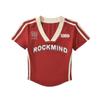 Camiseta Retrô Esportiva Estilo Americano Rosa Ombro Manga Curta Feminina Nicho Garota Quente Estampada Ajustada Gola V