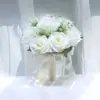 264 Ramo de Novia Estilo Europeo Rosas Pequeñas Fotografía de Boda Boda Artificial Ramo de Boda Estilo Coreano Decoración Flores Falsas