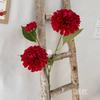 Flor artificial de boda de 3 cabezas con fragancia oscura, flor falsa, crisantemo Fushou, decoración del hogar, conjunto de boda, decoración floral suave, arreglo floral