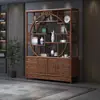 Prateleira Curio de Madeira Maciça Estilo Chinês Novo Divisória de Grade Multi-Tesouro Rack de Exibição e Armazenamento para Escritório Sala de Chá Rack de Armazenamento para Folhas de Chá e Conjunto de Chá