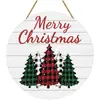 Venta Cruzada Más Vendida Amazon Nuevo Producto Decoración Navideña de Invierno Letrero de Puerta Placa Redonda Artesanías de Madera Señal Colgante Decorativa