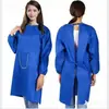 Avental de comprimento médio para uso na cozinha, Roupa de trabalho de manga longa para cozinhar, Avental publicitário, Resistente a manchas e sujeira, Design de uso reversível