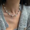 Colar Pulseira Pérola Moda Versátil Luxo Leve Feminino Elegante Concha Pérola Mãe de Pérola Branca Australiana Gargantilha Corrente Clavícula Fábrica Atacado