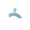 Brincos de Liga de Titânio Olho de Cavalo Oblíquo Seis Elos Zircônia G23 Titânio Espiral Interna Acessível Joias de Body Piercing de Luxo Unhas de Osso da Orelha