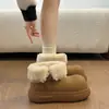 Botas de nieve de suela gruesa estilo Birkenstock para mujer, nueva colección invierno 2026, antideslizantes, forradas de felpa, cálidas, botines cortos, puntera extragrande, zapatos de algodón retro