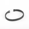 Pulsera de Acero Inoxidable Trenzada con Cable de Acero Abierta Elástica para Joyería, Electrochapada al Vacío, de Venta Caliente Transfronteriza, en Stock, al por Mayor
