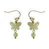Nuevos Pendientes de Borla Mariposa Hechos a Mano Estilo Chino, Pendientes Elegantes Elegantes Cheongsam Dinastía Han, Pendientes de Piedra Natural Retro de Nicho