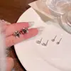 Conjunto de Seis Pares de Brincos de Zircônia Lua e Estrela para Mulheres, Estilo Doce e Cool, Brincos de Luxo com Design Único