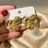 Nuevos pendientes de moda transfronterizos europeos y americanos, joyería geométrica irregular chapada en oro de acero inoxidable para mujer