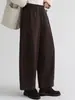 Pantalones Casuales de Pierna Ancha Acortados de Algodón Grueso Cepillado con Forma de Capullo para Mujer con Cintura Elástica, de Algodón Puro y Terciopelo Fino Transfronterizos