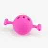 Qianbaiqu Sm Bola Oral Tapón Bucal Sexy con Agujeros Grande, Mediano y Pequeño Tapón Bucal de Silicona Completa y Grilletes Juguete Sexual para Adultos
