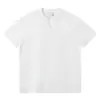 Camiseta de Manga Curta Lisa Cor Sólida Gola Henley 240g Solta Preto e Branco Exportação Lisa Básica Pesada Cor Sólida Gola Redonda Camiseta de Base para Homens