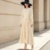 Vestido Plissado Miyake Feito à Mão Luxo Leve Toque de Alto Padrão Saia Longa Comércio Exterior Transfronteiriço Roupas Femininas Barra Larga Saia Plissada Feminina Manga Longa