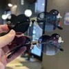 Gafas de sol de moda sin montura para niños, gafas de sol para fotografía infantil, lindas y kawaii, lentes de océano