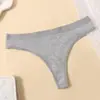Fio Dental com Renda de Cintura Média para Mulheres, Respirável, Cor Sólida, Estilo Básico Simples, Várias Cores Disponíveis, Fabricante de Lingerie, Atacado em Estoque