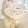 Manta de Pelúcia de Coelho Transfronteiriça, Manta de Cochilo de Flanela Espessa, Manta de Presente de Veludo Bolha, Manta Multifuncional de Veludo de Leite