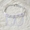 Bambú como ropa una generación de chicas lindas cadena BBC tirantes de flor blanca anillo elástico para el muslo P0378