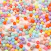 Cuentas Redondas Acrílicas de Color Sólido de Color Mixto de 6-20 mm para Collares Hechos a Mano DIY, Cadenas de Teléfono y Materiales para Accesorios de Joyería
