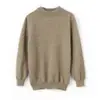 Suéter de Lã 100% Tricotado Camisa Básica Suéter de Gola Alta Curta para Meninos e Meninas Bebê Cor Sólida Suéter Grande para Crianças